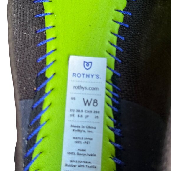 Rothys Women's Black & Blue Pointed Toe Flats W8 Eco-Friendly Recycled Textile - Picture 5 of 9